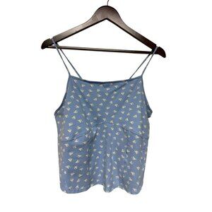 Abound Women's Top Tank Cross Back Sleeveless Blue Floral Plus Size 3X NEW